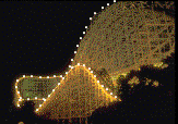 roller coaster at night